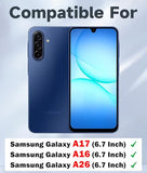 for Galaxy A16/ A17/ A26 Case with 2 Pack Screen Protector, Slide Camera Lens Cover, Kickstand & Lanyard Strap, Dual Layer Shockproof