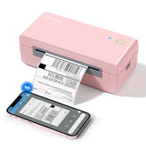 Bluetooth Thermal Shipping Label Printer, 4X6 Inkless Label Machine For Ios, Android, Laptop, Wireless Printer For Small Business, Compatible With , Ups, Shopify, Pink