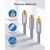 Rca Y Splitter Rca/Phono Splitter Cable 1 Male To 2 Female Gold-Plated Plug Rc