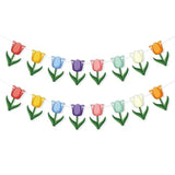 Tulip Banner Spring Party Decorations Spring Floral Bunting Garland Tulips Birthday Decorations Spring Summer Home Farmhouse Decor Photo Backdrop