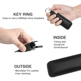 Microfiber Leather Usb Flash Drive Case - Anti Lost Usb Flash Drive Holder Protective Cover With Keychain, Small Portable Storage Carrying Case For Usb Flash Drive (1Pc, Black)