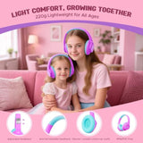 Nova1Lite Kids Wireless Active Noise Cancelling Headphones, Bluetooth 5.3, Safe Volume 74/85/94Db, Real 40H Battery, Type-C Fast Charging, Built-In Mic For School Travel Airplane, Purple