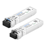 1 Pair 10G Sfp+ Bidi Transceivers, 10Gbe Sfp Lc Single-Mode Module, Bi-Directional Mini Gbic For Cisco Sfp-10G-Bxd-I (1330Nm-Tx/1270Nm-Rx) / Sfp-10G-Bxu-I (1270Nm-Tx/1330Nm-Rx),10Km, With Ddm