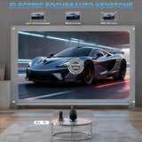Smart Projector, Mini Projector 4K With Wifi And Bluetooth, Portable Projector With Wifi 6 & 5G, 180° Rotation, Auto Keystone, 35"-130" Display, Home Theater Video Projector
