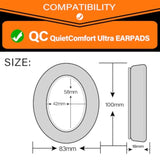 Earpads Compatible With Qc Quietcomfort Ultra Headphones I Breathable Fabric,Thicker Qc Replacement Ear Cushions (Grey Fabric)