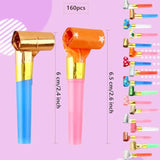 160 Pcs Colorful Party Blowouts and Noisemakers for Birthdays and New Year Parties