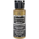 DecoArt Americana Multi-Surface Metallic Paint, 2-Ounce, Gold (DA553-30)