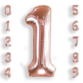 40-Inch Big Rose Gold Number 1 Foil Helium Balloon Jumbo Birthday Anniversary Decor