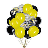 Yellow Black Balloons and Confetti Latex 12-Inch Party Decorations Pack of 50