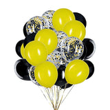 Yellow Black Balloons and Confetti Latex 12-Inch Party Decorations Pack of 50