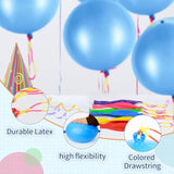 24 Pcs Blue Punch Balloons Bounce With Rubber Band Handle Punching Balloon Heavy Duty For Birthday Party Favors, Kids (Blue)