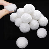 20 Pcs Christmas Yarn Pom Poms Balls For Diy Handmade Crafts Fuzzy Pompoms For Christmas Diy Hats Thanksgiving Party Holiday Hanging Home Decorations(1.5 Inch,White)