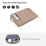 MOSISO 13-14 inch Laptop Case, 13.3 inch Puffy Laptop Sleeve Compatible with MacBook Air 13 13.6 M3 M2 M1/Pro 13/14, HP, Dell, ASUS, Lenovo, Rectangle Vertical Bag with Small Case&Side Handle, Brown