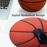 Round Xxl Mouse Pad 11.8X11.8 Inch, Large Basketball Sport Smooth Desk Pad Orange Washable Funny Gaming Mousepad With Non-Slip Rubber Base Soft Mouse Mat For Office Home Mpad-Ba