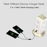 Usb Type C Splitter Charging Cable,1Ft 2 In 1 Multi Charging Cable, Usb A To 2