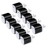 Wall Charger Cube, Usb Plugs 10Pack, 1A/5V Single Port Usb Charger Wall Plug Fast Charging Block Cube Box Adapter For Iphone 16/15/14/13/12 Pro Max/11/Xs/Xr/X/8 Plus,Samsung Galaxy,Lg,Htc,Moto