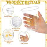 50 Pc 12oz Christmas Plastic Cups Clear Xmas Winter Party Supplies