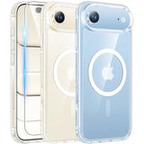 For Iphone Air Case: Clear Anti Yellowing Magnetic Military Grade Drop Protection Cell Phone Cover - Rugged Shockproof Protective Bumper Transparent Phonecase(Clear)