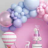 Pink Blue Balloon Arch Kit With Macaron Purple, Blue & Purple Party Balloons For Birthday, Wedding, Baby Shower Decorations