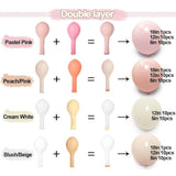 Pastel Pink White Balloon Arch Garland Kit Double Stuffed Light Pink Blush Ivory Beige Balloons For Birthday Baby Shower Wedding Bridal Boho Party Decor