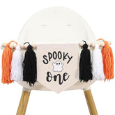Halloween 1St Birthday Decorations - Spooky One High Chair Banner,Cake Smash Halloween Spooky Banner,Ghost First Birthday High Chair Tassel Banner,Spooky Baby Birthday Photo Props