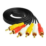 RCA Cable 5 Feet, AV Cable 3 RCA Male to 3 RCA Male Composite AV Cable, Gold Plated Audio Video Cable for Home Theater, TV, DVD Player, VCR