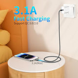 USB A to USB C Cable High Speed 10Gbps Data Transfer USB Type C Cable Fast Charging QC 3.0 AFC Braided USB to USB C Charger Cable for iPhone 15