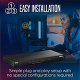 16-Port Unmanaged 2.5G Desktop Network Ethernet Switch, Teg-S3160, 16 X 2.5Gb Rj-45 Ports, 80Gbps Switching Capacity, Ethernet Splitter, Ndaa & Taa Compliant, Protection, Black