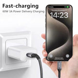 USB-C to USB-C Cable (15FT 2PACK 60W) Long Cable,Fast Charging Cord for iPhone 15 Pro, Galaxy S23/S22/Z Fold 3,Note 20 Ultra/10 Lite,Google