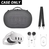 Vr Headset Case Compatible With Meta Quest 3S 128Gb/ For Meta Quest 3 512Gb Virtual Reality Headset Elite Strap Storage Holder For Touch Controller Power Adapter Accessories For Travel-Grey(Box Only)