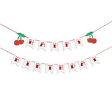 Glitter Cherry Happy Birthday Banner 1950'S Party Decoration Pre-Strung 1St Birthday Party Decoration Rockabilly Themed Birthday Party Banner