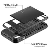 Case For Iphone Xs Max Case Wallet Card Holder Sliding Cover Credit Card Slot Id Pocket Dual Layer Protective Hard Shell Hybrid Tpu Bumper Armor Case For Iphone Xs Max 10S Max (Black)