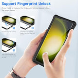 Designed For Samsung Galaxy S23 Ultra Case, Full Body Shockproof Cover, With Built-In Screen Protector Slim Fit Protective Case For S23 Ultra 6.8", Black