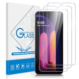 Screen Protector For Lg V60 Thinq 5G / V60 Thinq Uw 5G,3 Pack 9H Tempered Glass Hd Transparency Protective Film,Easy To Install,Bubble-Free,Fingerprint Reader And Case Friendly