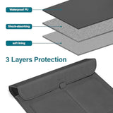 MOSISO Laptop Case 13 inch, 13 inch Laptop Sleeve Compatible with MacBook Air M4 M3 M2 M1 2025-2018 / Pro M2 M1 2025-2016, PU Leather Flap Carrying Case with Stand&Small Pouch, Slate Gray