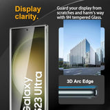 3 Pack Tempered Glass Screen Protector For Samsung Galaxy S23 Ultra, Anti-Fingerprint, 9H Hardness, Scratch Resistant, 3D Curved Tempered Glass Film, Hd Clear
