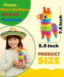 6 Pack Mini Donkey Pinatas 7.5x5.5", Rainbow Party Decoration for Cinco De Mayo, Pinatas for Fiestas, Taco, Llama Birthday, Carnival, Classroom & Table Centerpiece Party Favor
