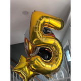 40-Inch Gold Foil Number Balloon β Number 5 Party Decoration