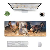 Horse Galloping Gaming Mouse Pad, Herd Running Animals Large Extended Desk Mat 11.8X 31.5 Inches With Non-Slip Base & Stitched Edges, Waterproof Desk Mat For Office, Home, Laptop, Computer Keyboard