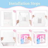 Baby Boxes With 41 Letters And 36 Balloons, 4Pcs Clear Balloon Boxes F