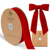 Red Velvet Ribbon 1.5'' 25 Yards For Christmas Tree, Gift Wrapping, Flower Bouquet, Wreath Decorations, Bow Making