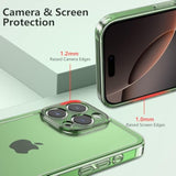 Case For Iphone 16 Pro Max 6.9 Inch,Clear Soft Silicone Bumper Protective Retro Color Transparent Case - Green