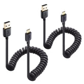 Cable Matters 2-Pack Coiled Micro USB Cable (Coiled Micro USB to USB 2.0) 2-4 Feet