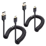 Cable Matters 2-Pack Coiled Micro USB Cable (Coiled Micro USB to USB 2.0) 2-4 Feet