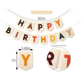 Boho Felt Happy Birthday Banner - Bohemian Party Decorations for Boys & Girls