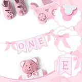 Felt Coquette Pink Bow One High Chair Banner For Girl First Birthday Pink High Chair Banner Sweet One Bow 1St Birthday Decorations