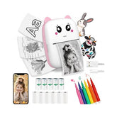 Mini Sticker Printer With 10 Rolls Paper, Thermal Printer Portable Sticker Maker, Bluetooth Inkless Printers Compatible With Ios & Android, Pocket Impresora Portátil For Notes, Journal, Diy, Kids Gift
