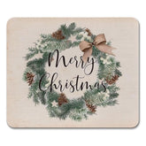 Christmas Mouse Pad, Vintage Merry Christmas Wreath Cute Office Supplies Mouse Pad, Winter Holiday Square Mouse Pads For Desk Computer Office Gaming Working, 9.5×7.9 In