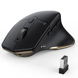 Wireless Mouse With Bluetooth Or Usb Receiver, 5 Adjustable 2400Dpi Rechargeable Computer Mice, Wireless Mouse For Laptop, Ipad, Macbook, Tablet, Pc