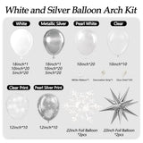 139pcs Snowflake Balloon Arch Kit with Silver and White Balloons